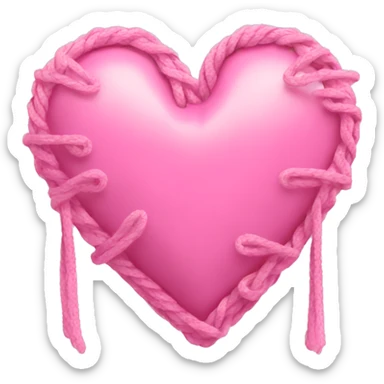 Pink heart with laces  sticker