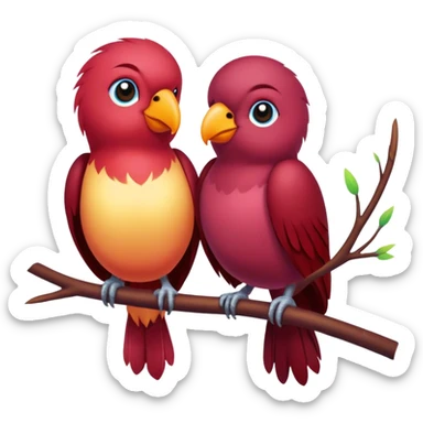 love birds burgundy  sticker