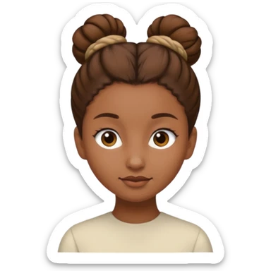 cô ý tóc nâu và búi tóc  sticker