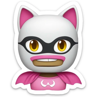 Hello kitty with a Batman mask sticker
