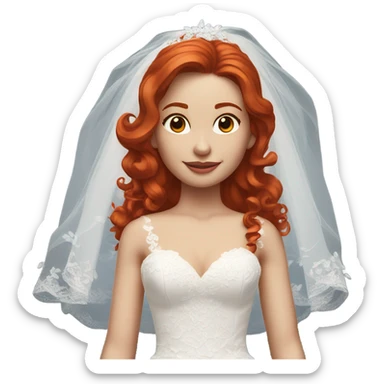 Redhead bride  sticker