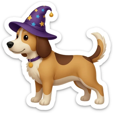 Dog wizard sticker