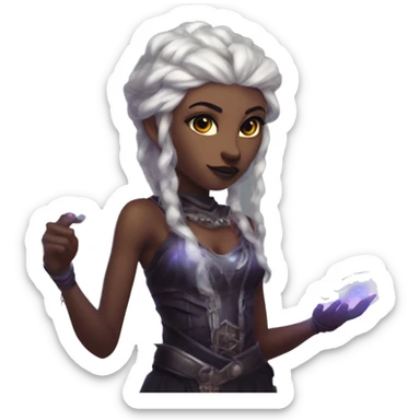 "Technomancy is the use of magic or mystical powers to control and manipulate technology” + "It's kind of like cyberpunk magic or how in some games, characters hack into systems using magic." 🖥️⚡🧙‍♂️ Make a ancient vampire technomancy goddess sticker