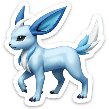 Glaceon-Samurott-Absol-Fakémon-hybrid-creature (full body)  sticker
