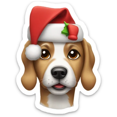 Dog wearing Christmas clothes sticker