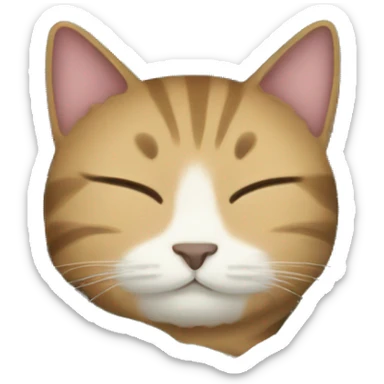 The cat sleeps in a blanket sticker