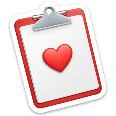 clipboard with a heart in the corner sticker