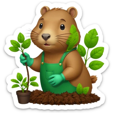 capybara is doing the gardening sticker