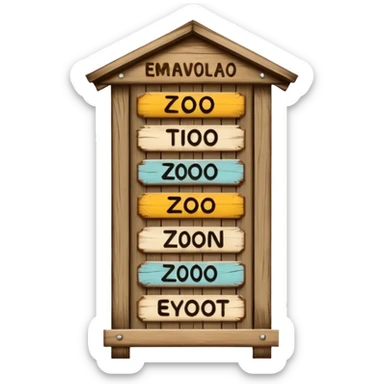 zoo entry board sticker