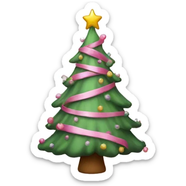 Pink Christmas tree sticker