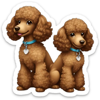 Light brown and dark brown toy poodles sticker