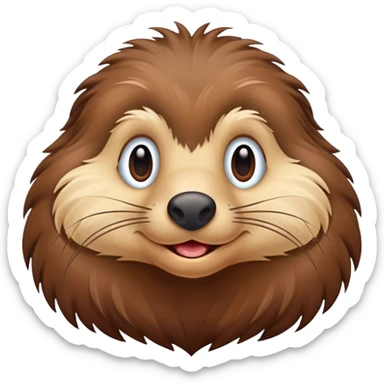 Mole with long chin hair sticker