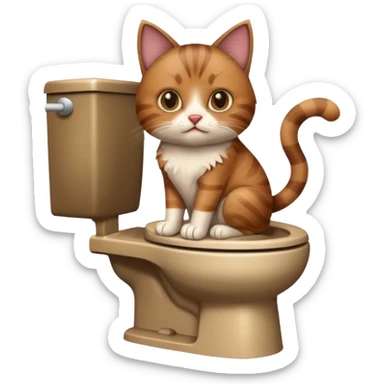 Poop cat in the toilet sticker