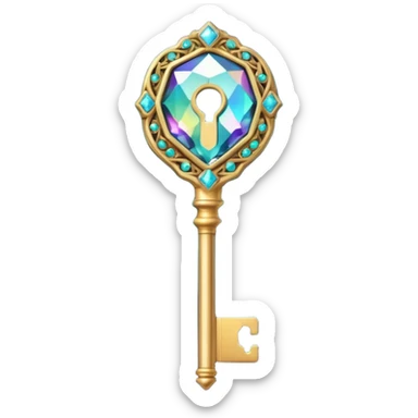 gemstone key unlocking a keyhole sticker