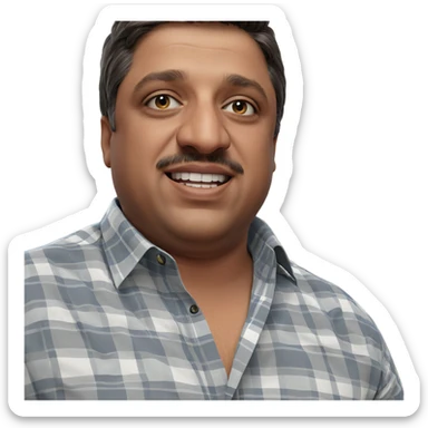 boy in plaid shirt indoors sticker