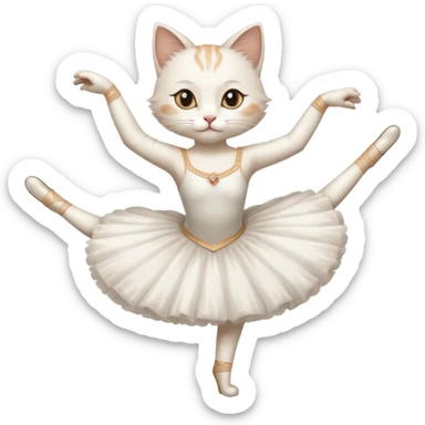 A cat doing ballet sticker