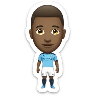 manchester city player tackling big head sticker