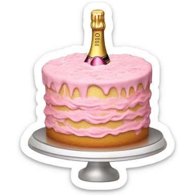 Pink champagne cake sticker