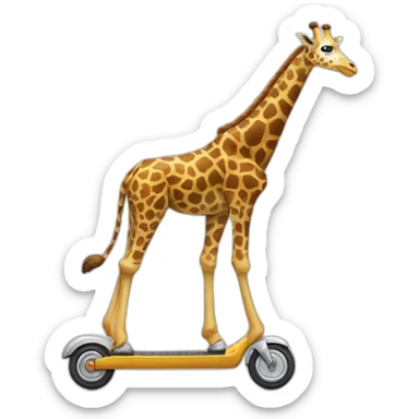 Giraffe sur une trottinette sticker