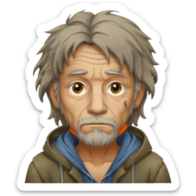 Tweaked homeless man sticker