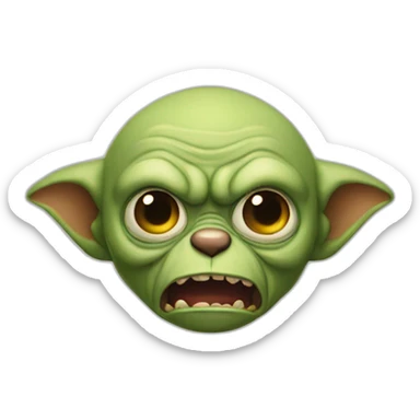 Old Gremlin With a Scared Oh No Face sticker