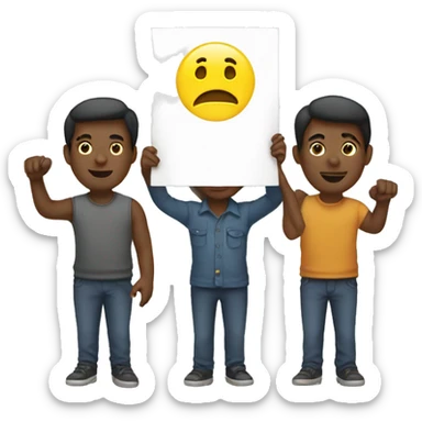  people holding a poster in their hand sticker