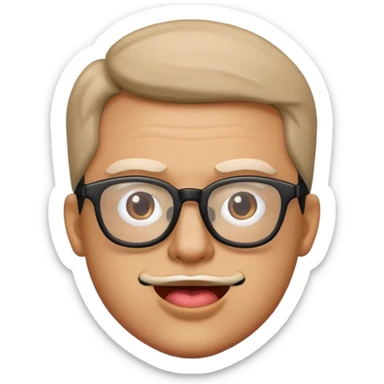 A guy biting his lip with glasses on ￼￼￼ sticker