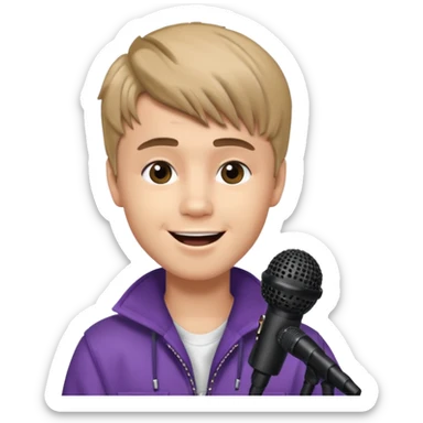 Justin Bieber singing on stage sticker