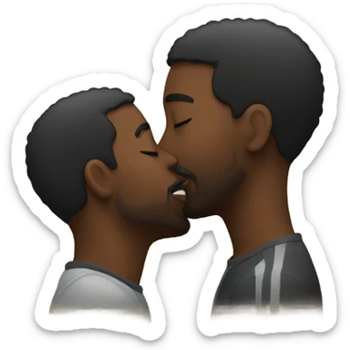 Black men kissing  sticker