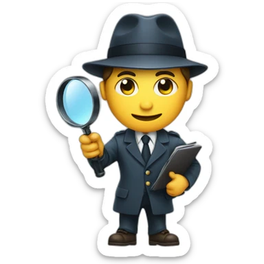 detective holding a magnifying glass sticker