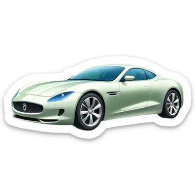 luxury car is driving on a scenic highway with beautiful landscape around sticker