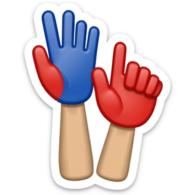 sports foam finger american football blue (#00A3E0) and red (#F9423A) sticker