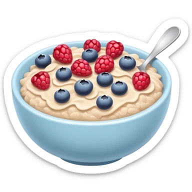 oatmeal with berries pastel blue sticker