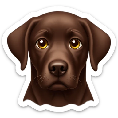 Sad cute chocolate labrador sticker