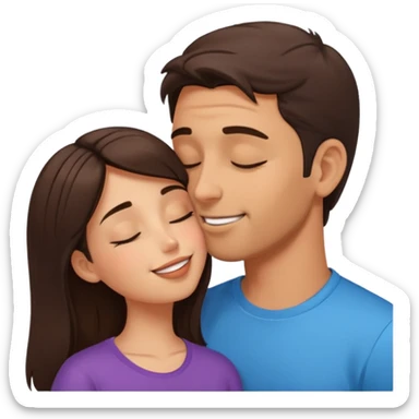Tanned man kissing brunette girl sticker