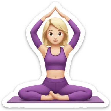 blonde girl doing yoga sticker