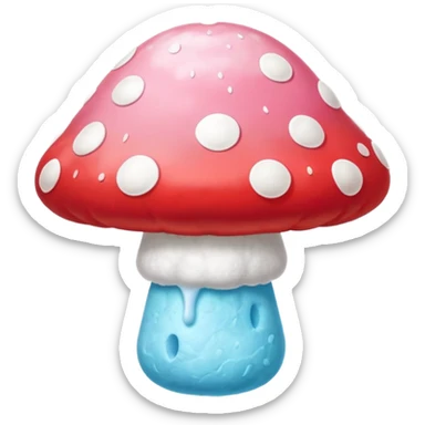 mushroom fly agaric with cotton candy multicolored sticker