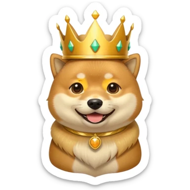 shiba inu wearing kings crown sticker