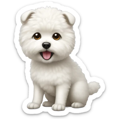 White Bichon that looks like a quokka sticker