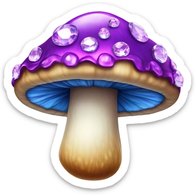 bejeweled mushroom sticker