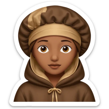  Silk sleep Bonnet emoji brown skin  sticker