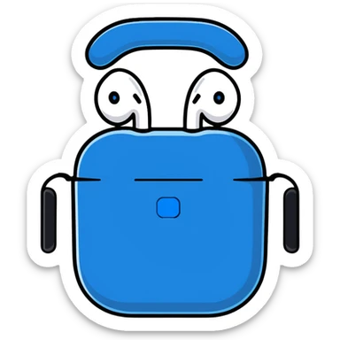 blue airpods max headphones sticker
