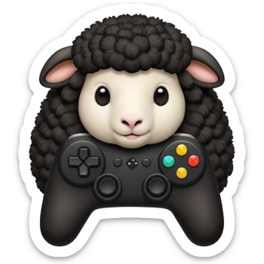 black sheep holding a controller sticker
