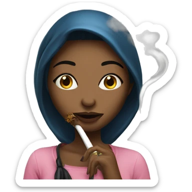 girl smokin hookah sticker