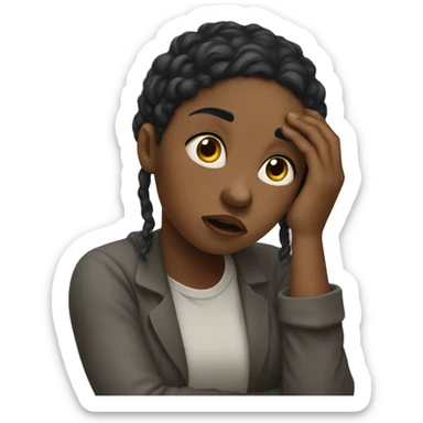 distraught black girl who is stressed sticker