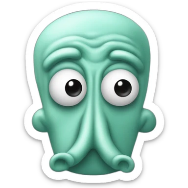 3D Emoji Squidward big nose from spongebob's sticker