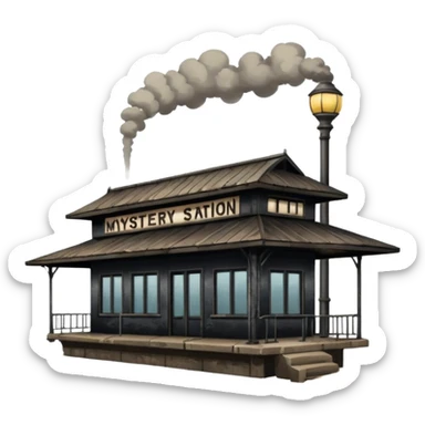 mistery train station sticker