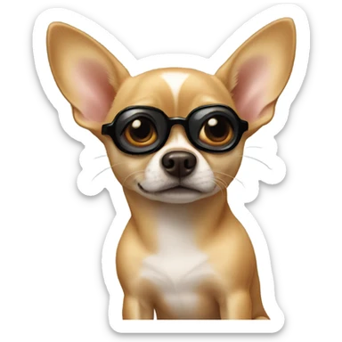 Diddy kissing chihuahua sticker