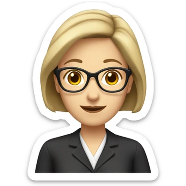 kind dark blond haired female teacher  sticker