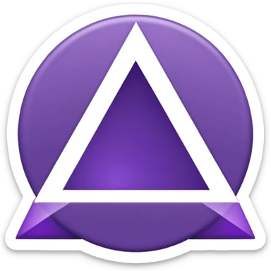 A solid purple circle with a white triangle facing to the right in the middle rotate right 90 degrees sticker